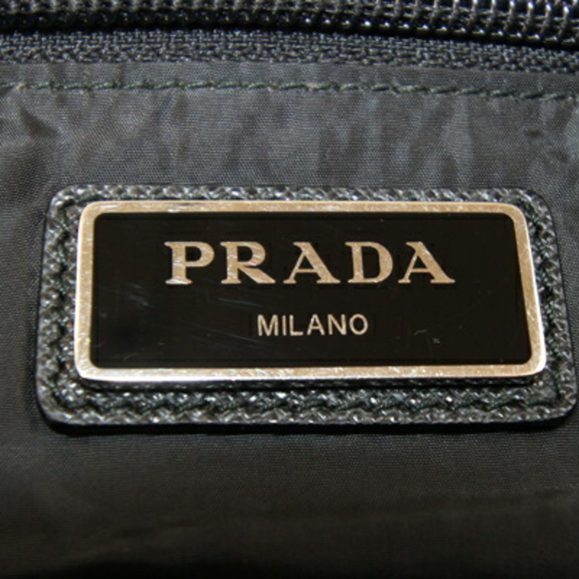 Prada Black Nylon Leather Shoulder Bag (Pre-Owned)
