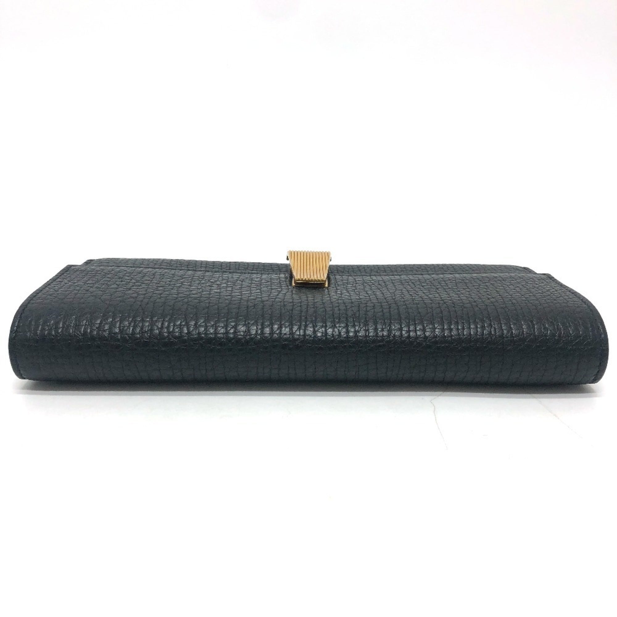 Bottega Veneta Black Leather Long Wallet (Bi-Fold) (Pre-Owned)