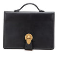Gucci Black Leather Briefcase Clutch Bag (Pre-Owned)