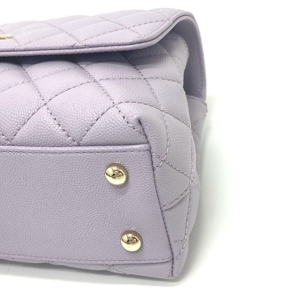 Chanel Purple Grained Calfskin Handbag Shoulder Bag (Pre-Owned)