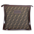 Fendi Brown Canvas Leather Clutch Bag (Pre-Owned)