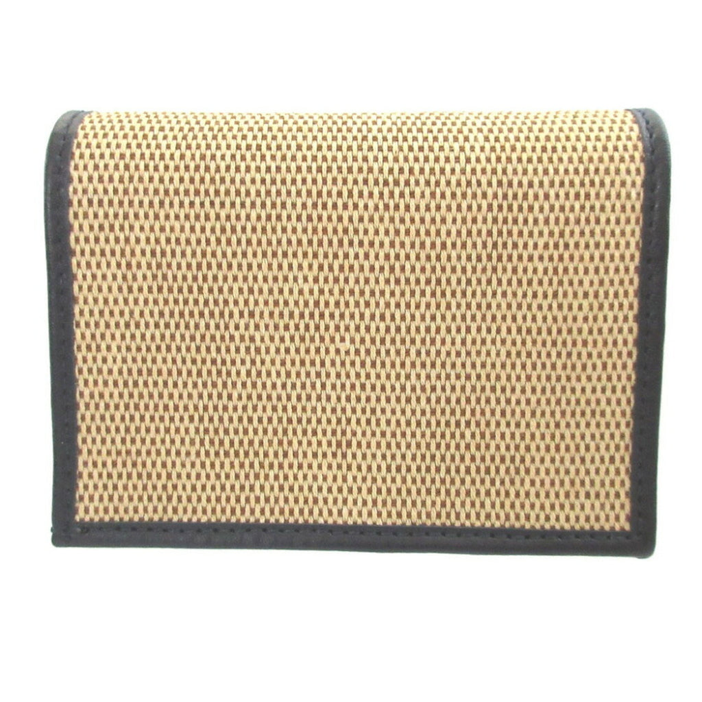 Gucci Beige Navy Canvas Leather Coin Purse/Coin Case (Pre-Owned)