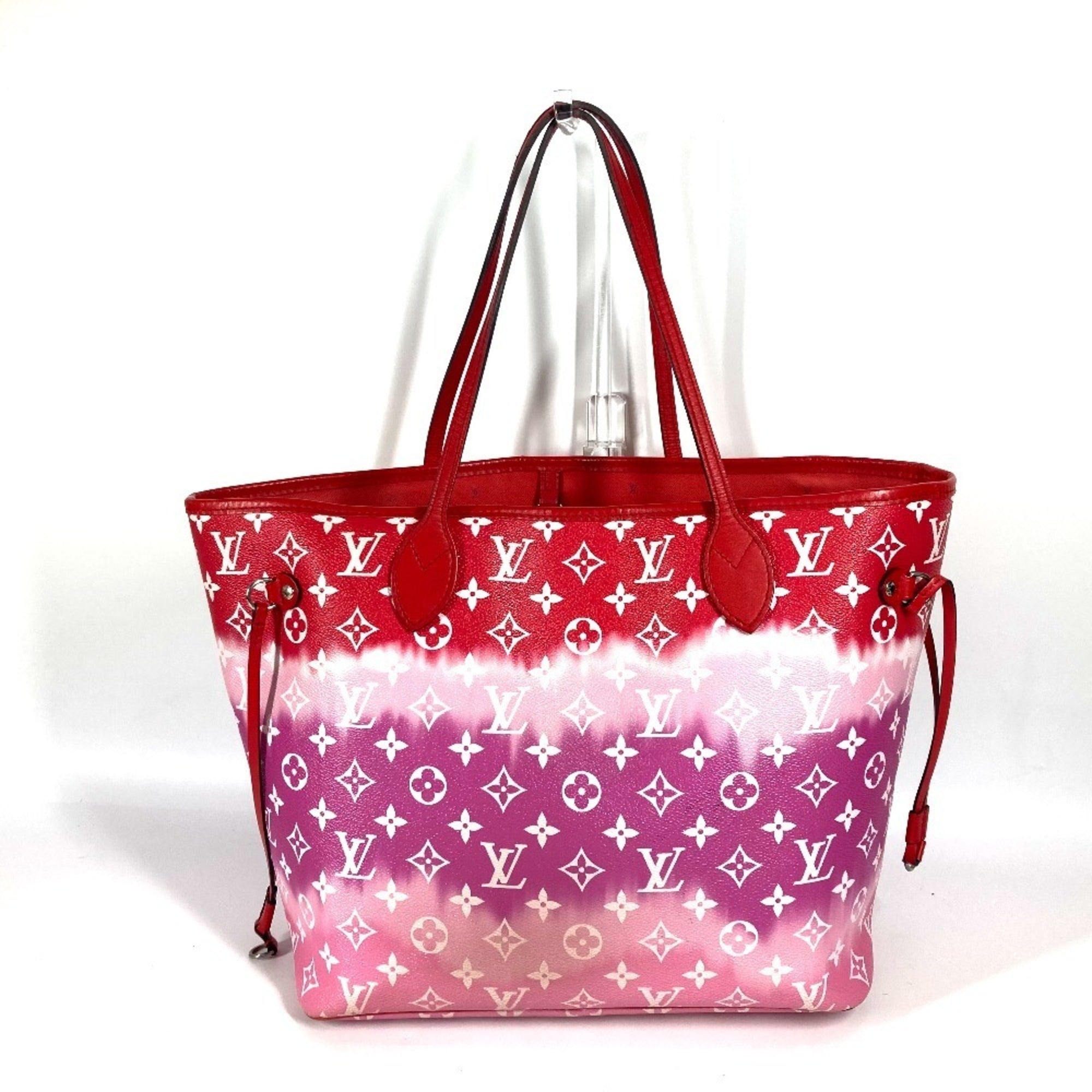 Louis Vuitton Pink Red Color Canvas Shoulder Bag Tote Bag (Pre-Owned)