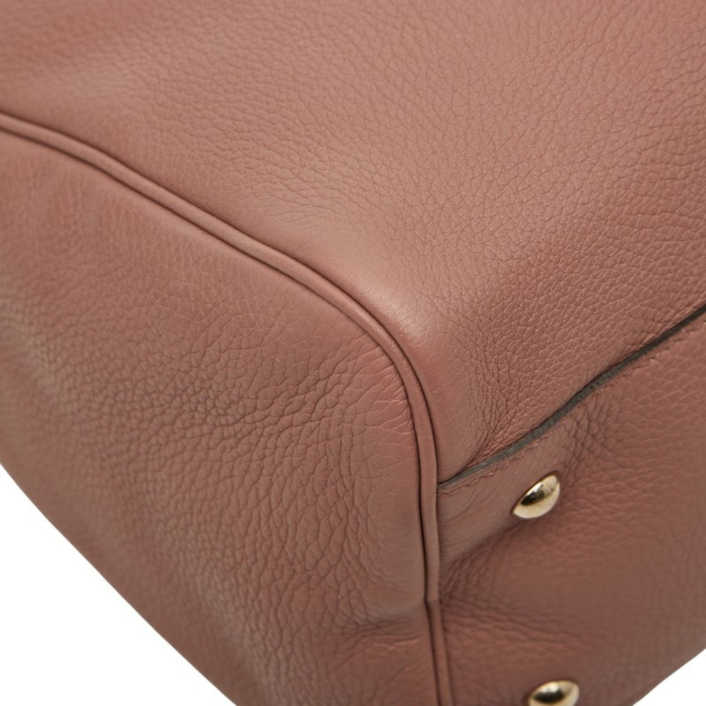 Gucci Pink Leather Handbag Shoulder Bag (Pre-Owned)