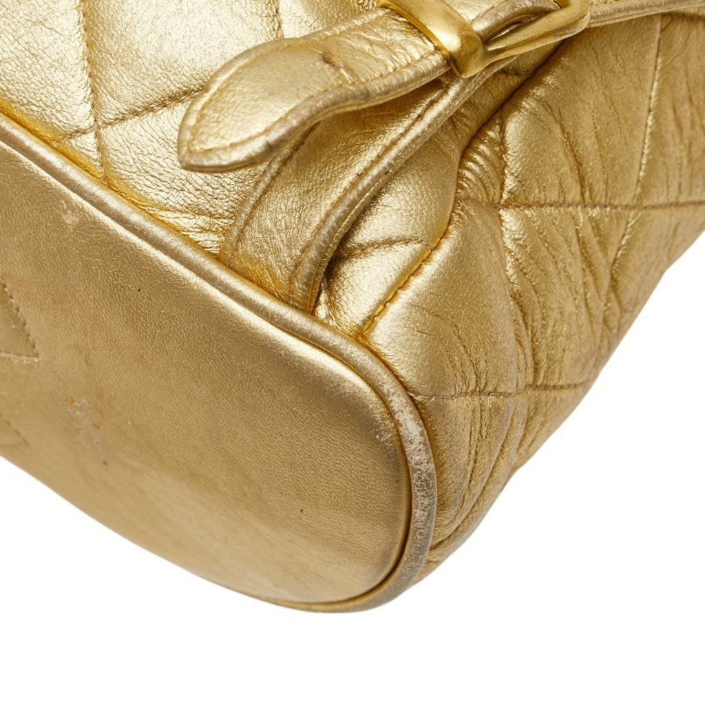 Chanel Gold Leather Backpack (Pre-Owned)