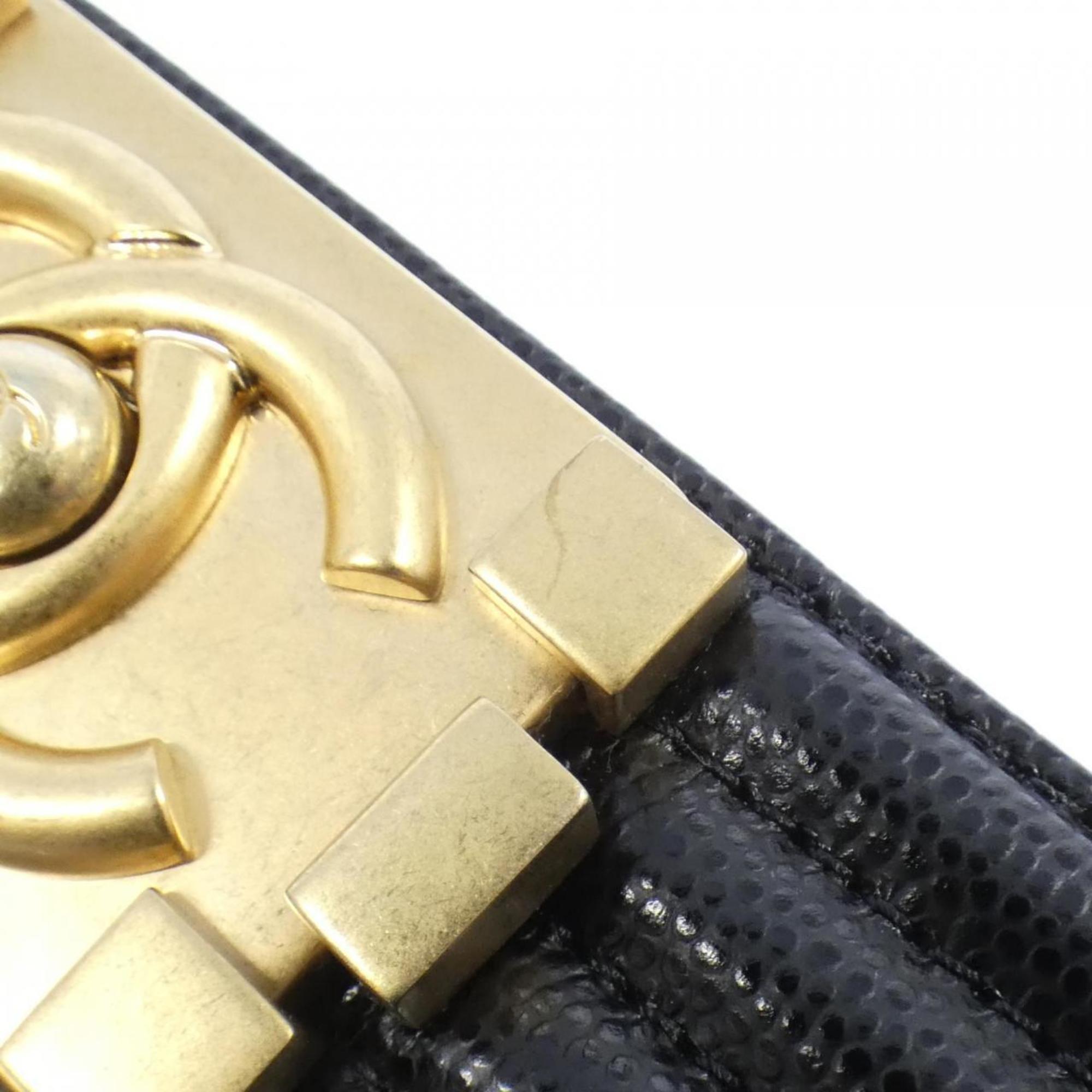 Chanel Black Grained Calfskin Shoulder Bag (Pre-Owned)
