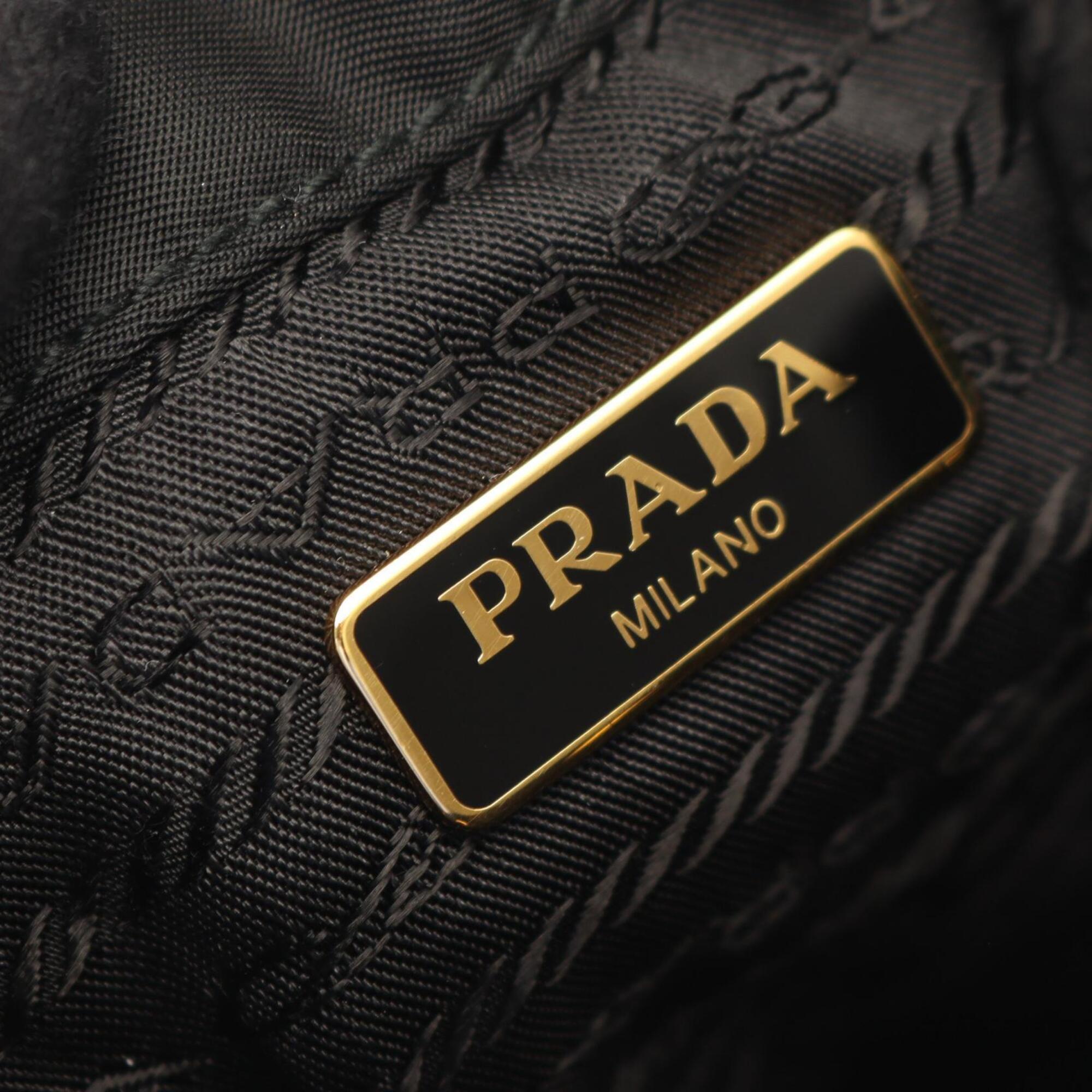 Prada Black Nylon Saffiano Triangle Handbag (Pre-Owned)
