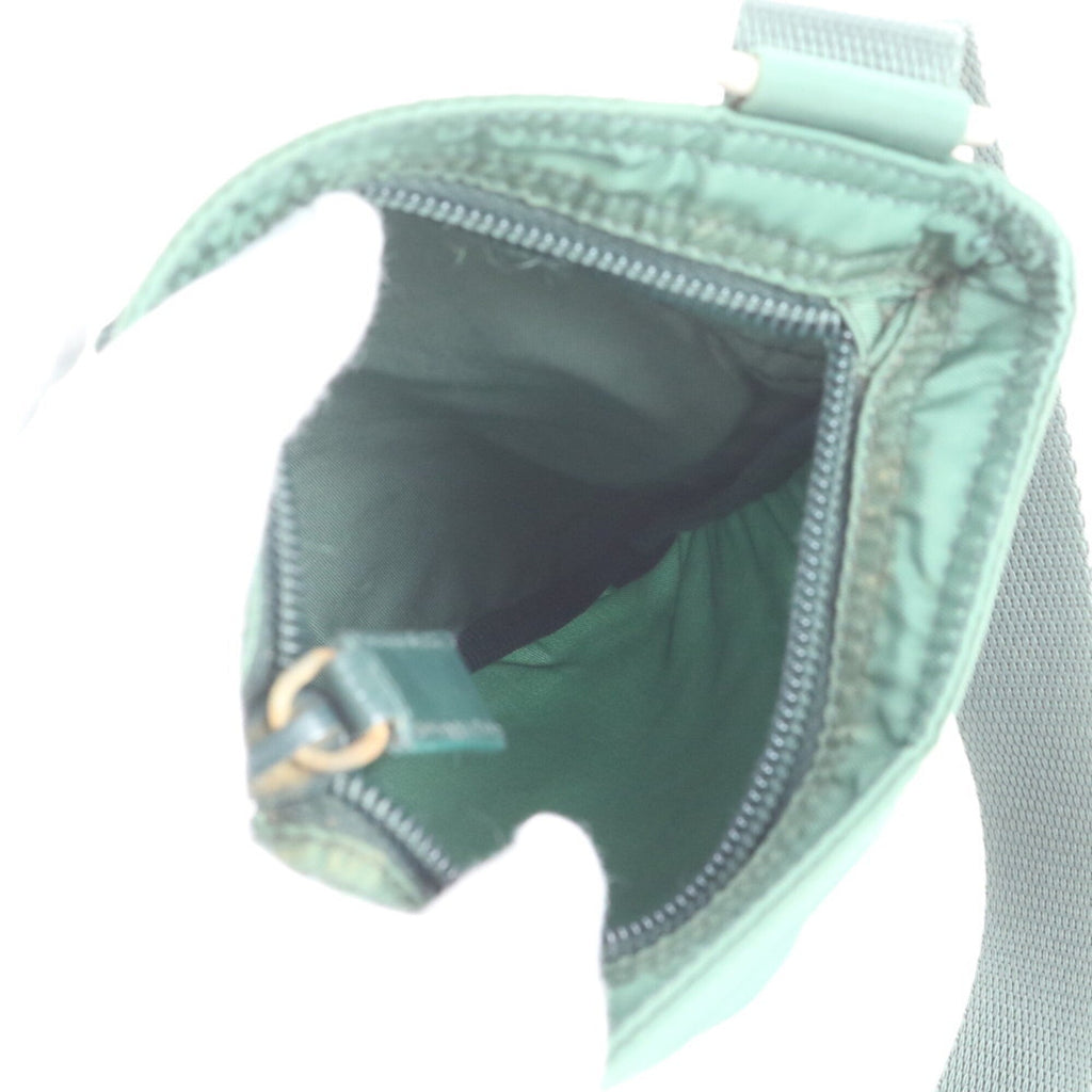 Prada Green Nylon Leather Shoulder Bag (Pre-Owned)