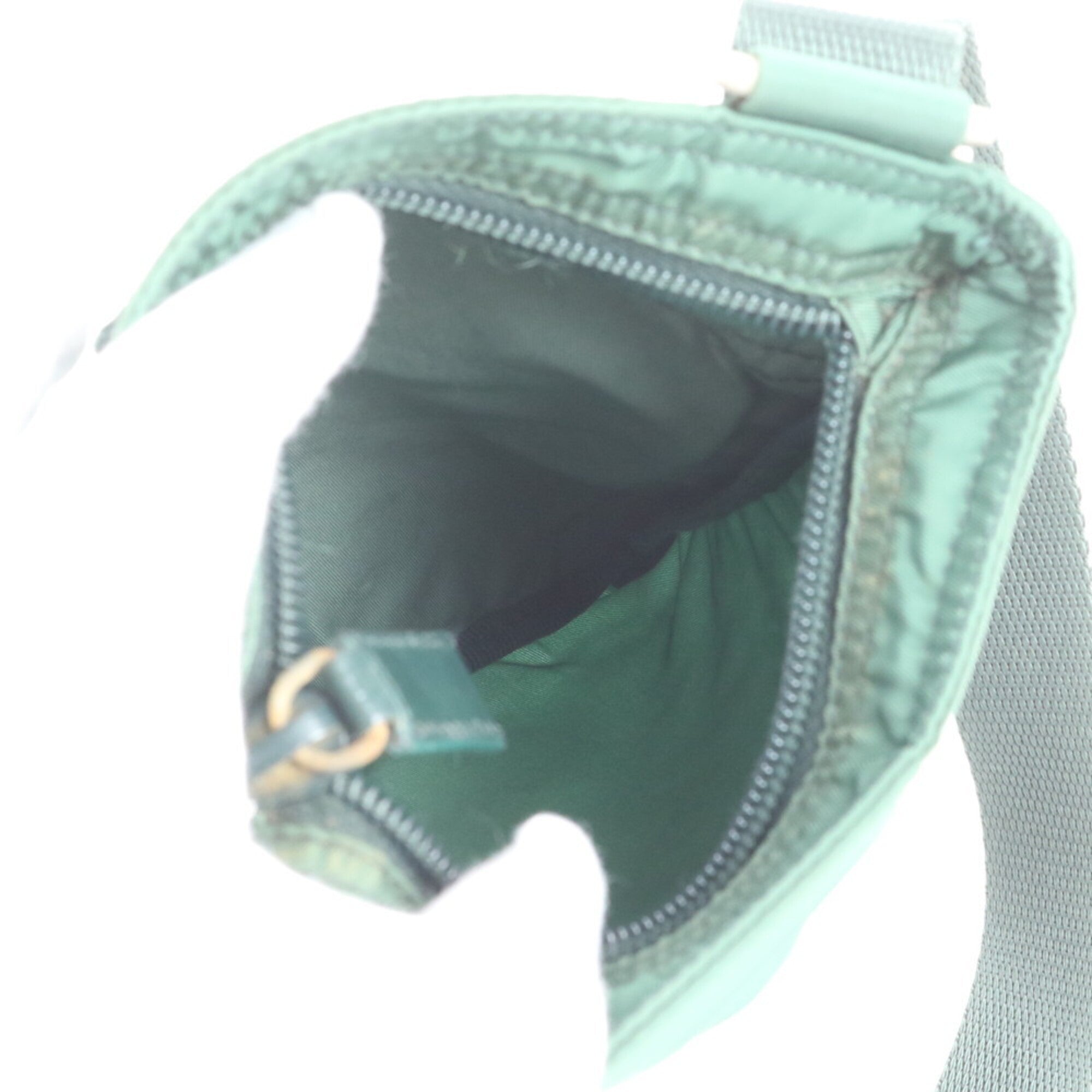 Prada Green Nylon Leather Shoulder Bag (Pre-Owned)