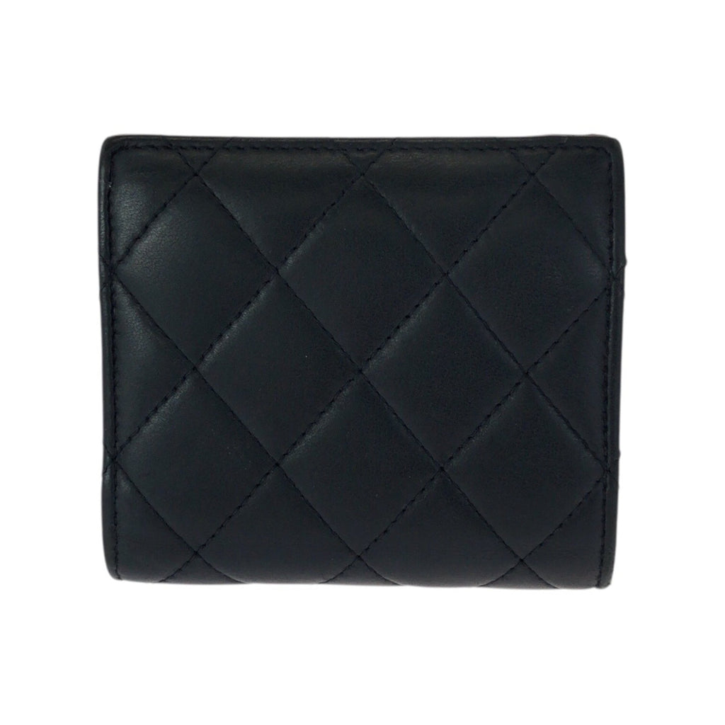 Chanel Matelasse Black Leather Wallet (Bi-Fold) (Pre-Owned)