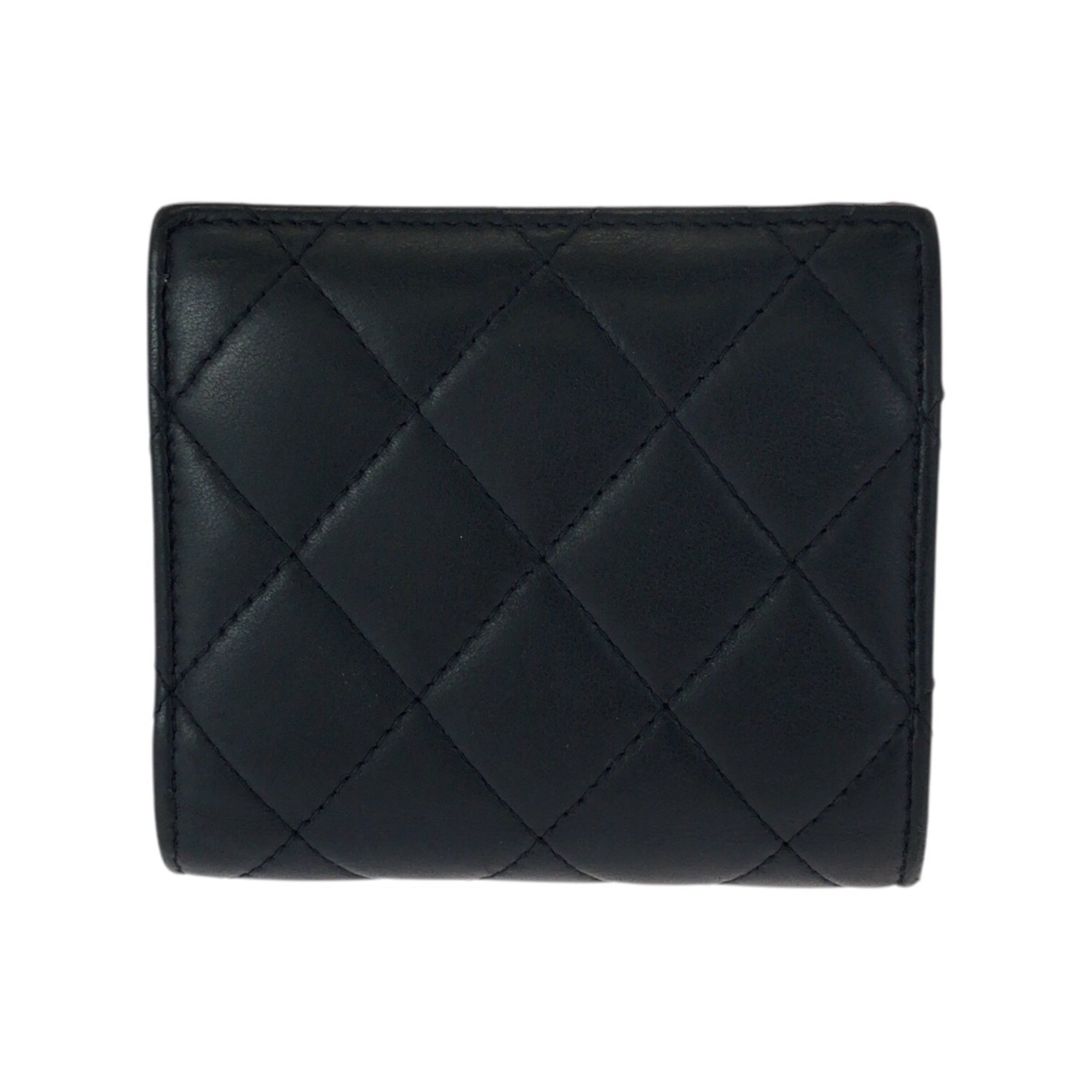 Chanel Matelasse Black Leather Wallet (Bi-Fold) (Pre-Owned)