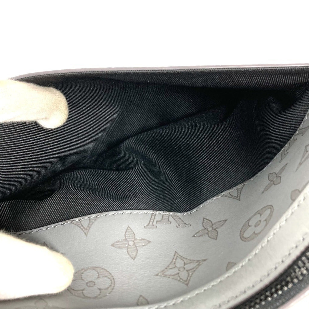 Louis Vuitton Gray Monogram Shadow Clutch Bag Shoulder Bag (Pre-Owned)