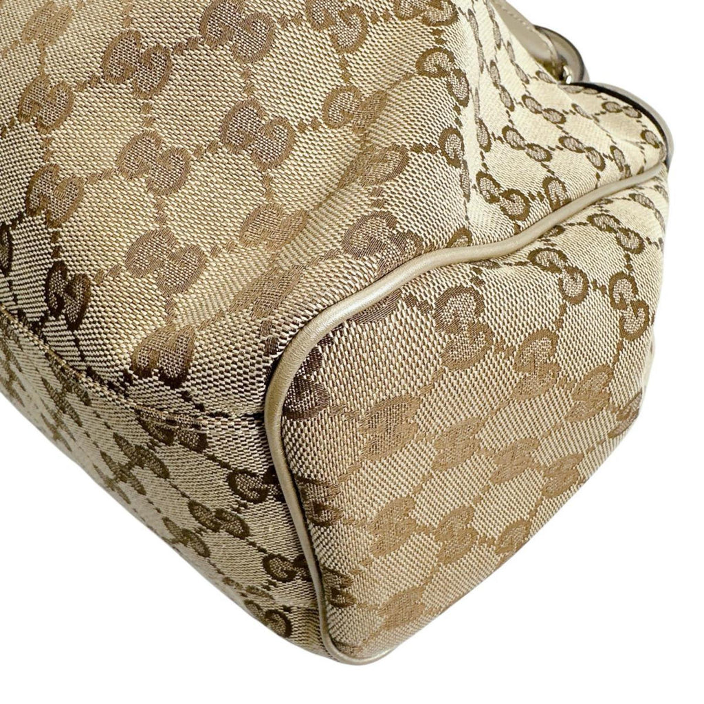 Gucci Gg Canvas Beige Gg Canvas Handbag Tote Bag (Pre-Owned)