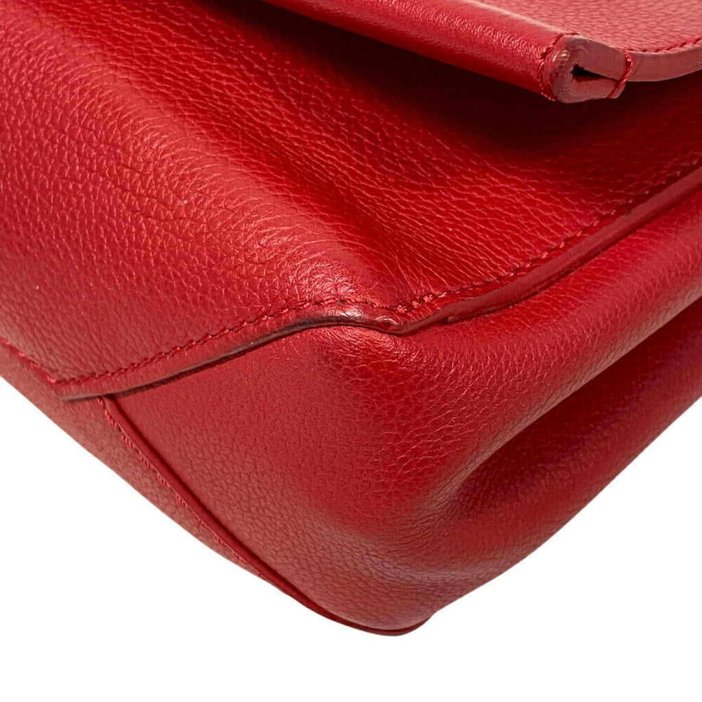Louis Vuitton Red Color Leather Shoulder Bag (Pre-Owned)