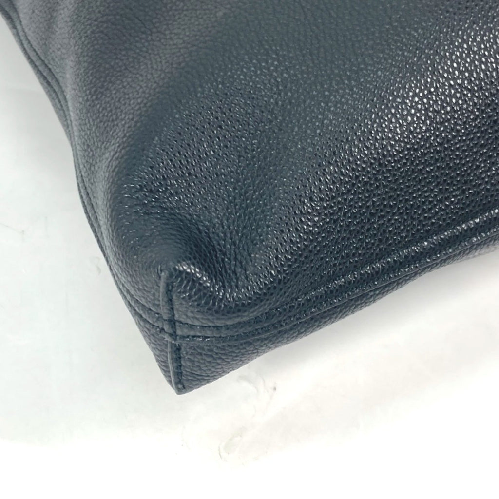 Gucci Sherry Line Black Leather Shoulder Bag Tote Bag (Pre-Owned)