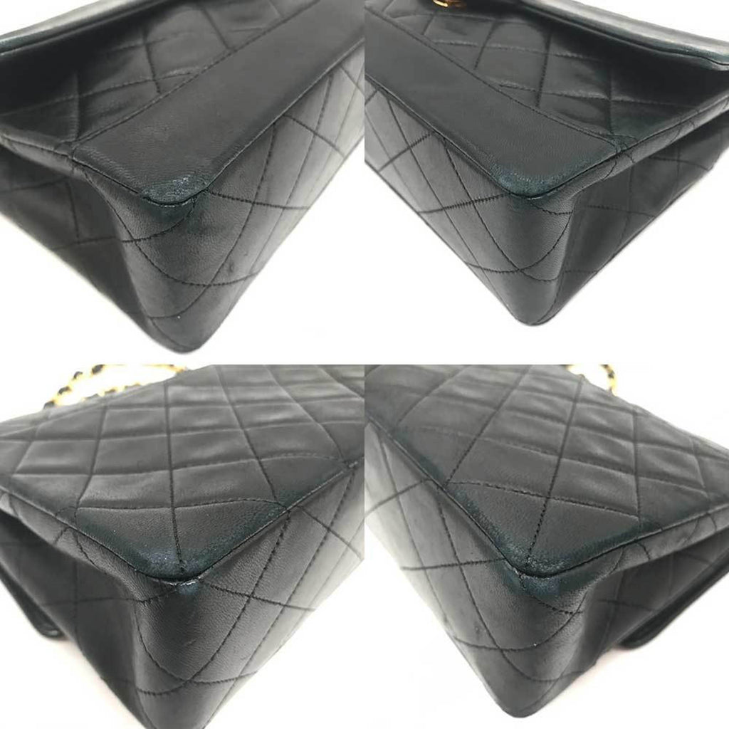 Chanel Matelasse Black Leather Shoulder Bag (Pre-Owned)