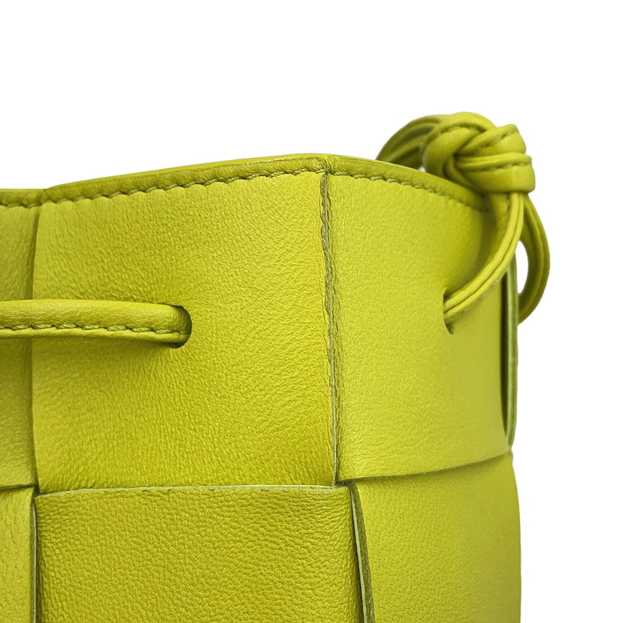 Bottega Veneta Yellow Leather Handbag Shoulder Bag (Pre-Owned)