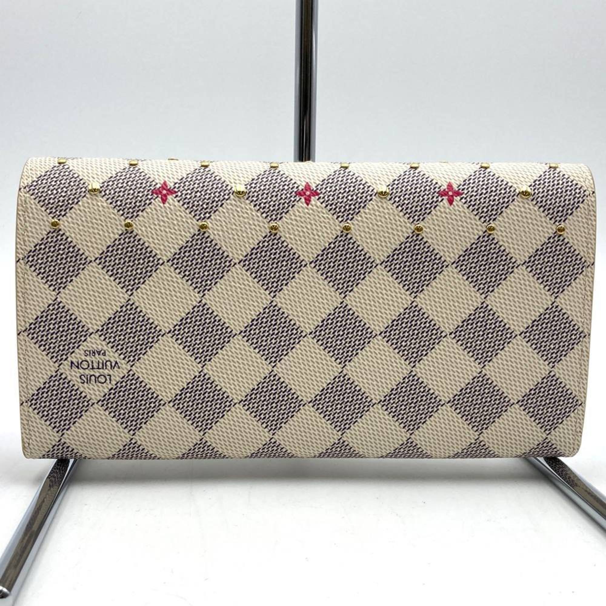 Louis Vuitton Damier Azur Beige Damier Azur Wallet (Bi-Fold) (Pre-Owned)