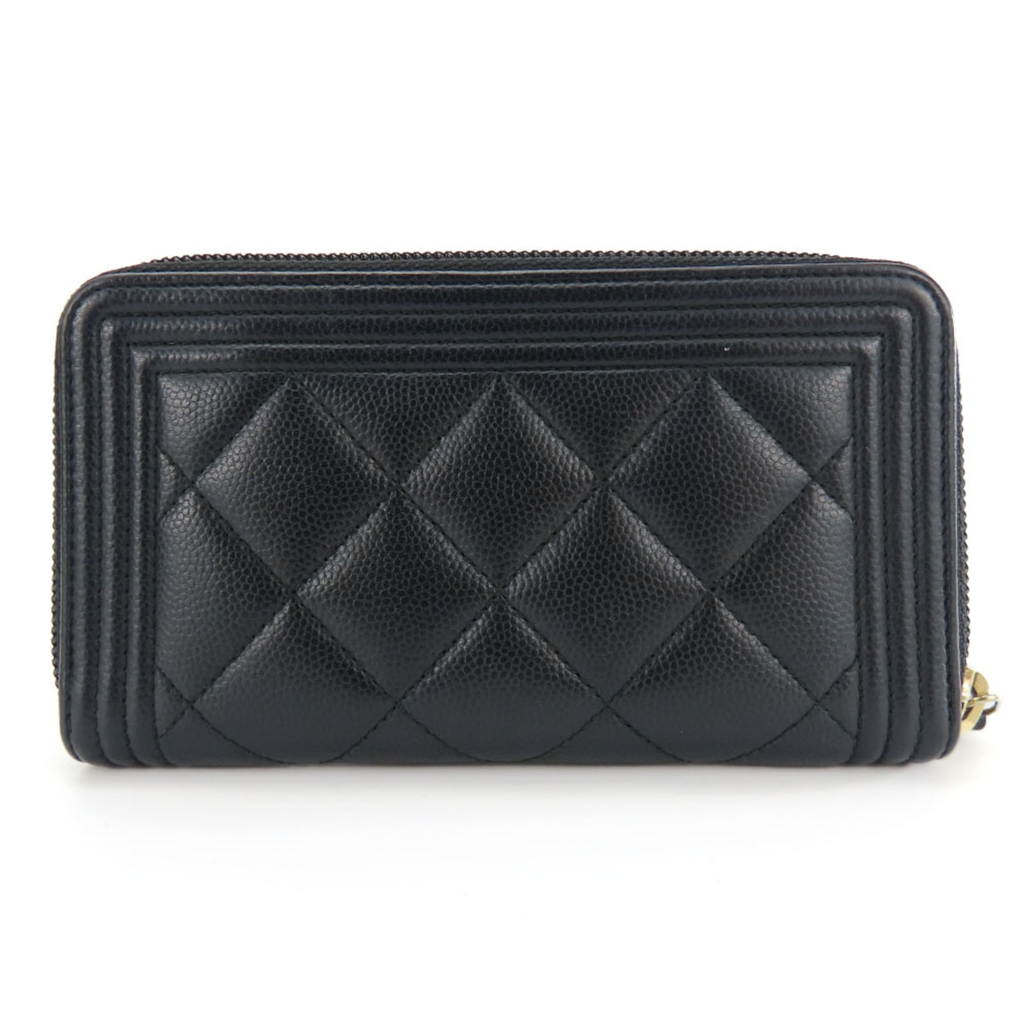Chanel Black Grained Calfskin Coin Purse/Coin Case (Pre-Owned)