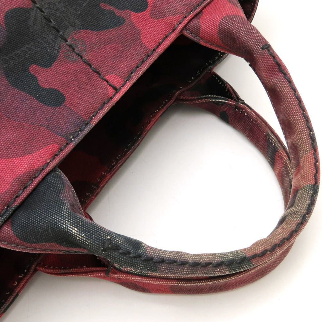 Prada Canapa Red Color Canvas Tote Bag (Pre-Owned)