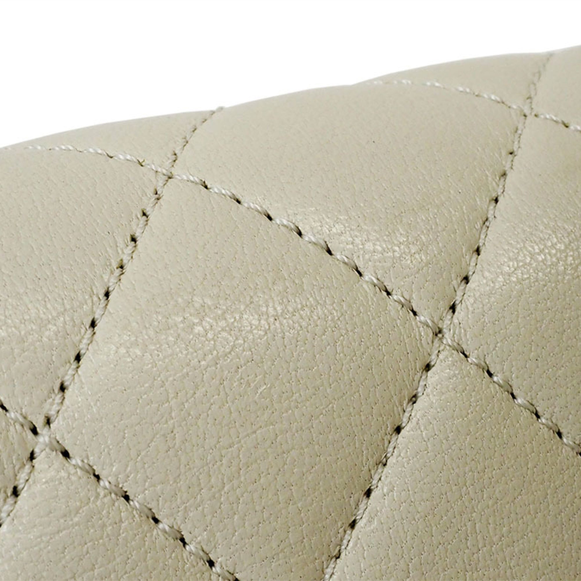 Chanel Light Beige Leather Shoulder Bag (Pre-Owned)