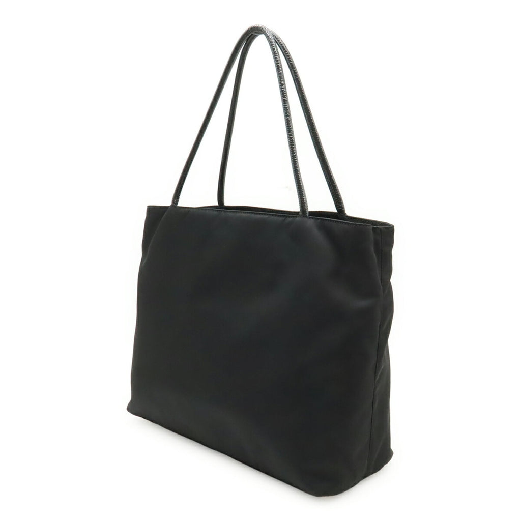 Prada Black Nero Nylon Patent Leather Shoulder Bag Tote Bag (Pre-Owned)