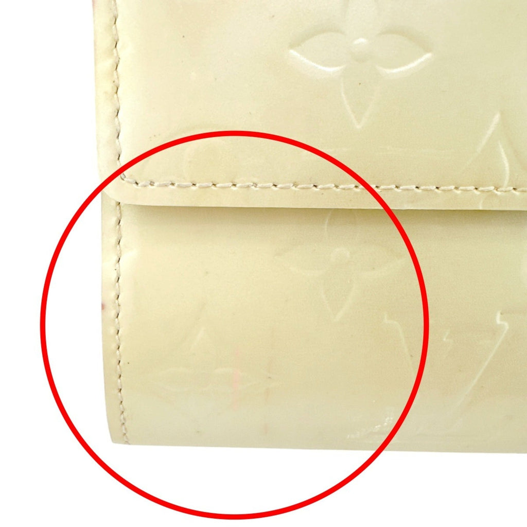 Louis Vuitton Cream White Monogram Vernis Long Wallet (Tri-Fold) (Pre-Owned)