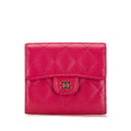 Chanel Pink Grained Calfskin Wallet (Bi-Fold) (Pre-Owned)