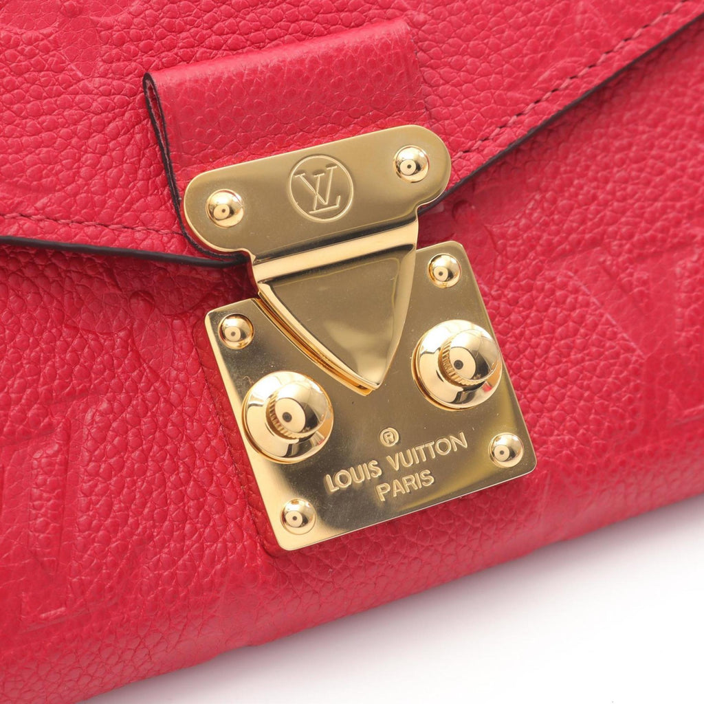 Louis Vuitton Red Color Leather Long Wallet (Bi-Fold) (Pre-Owned)