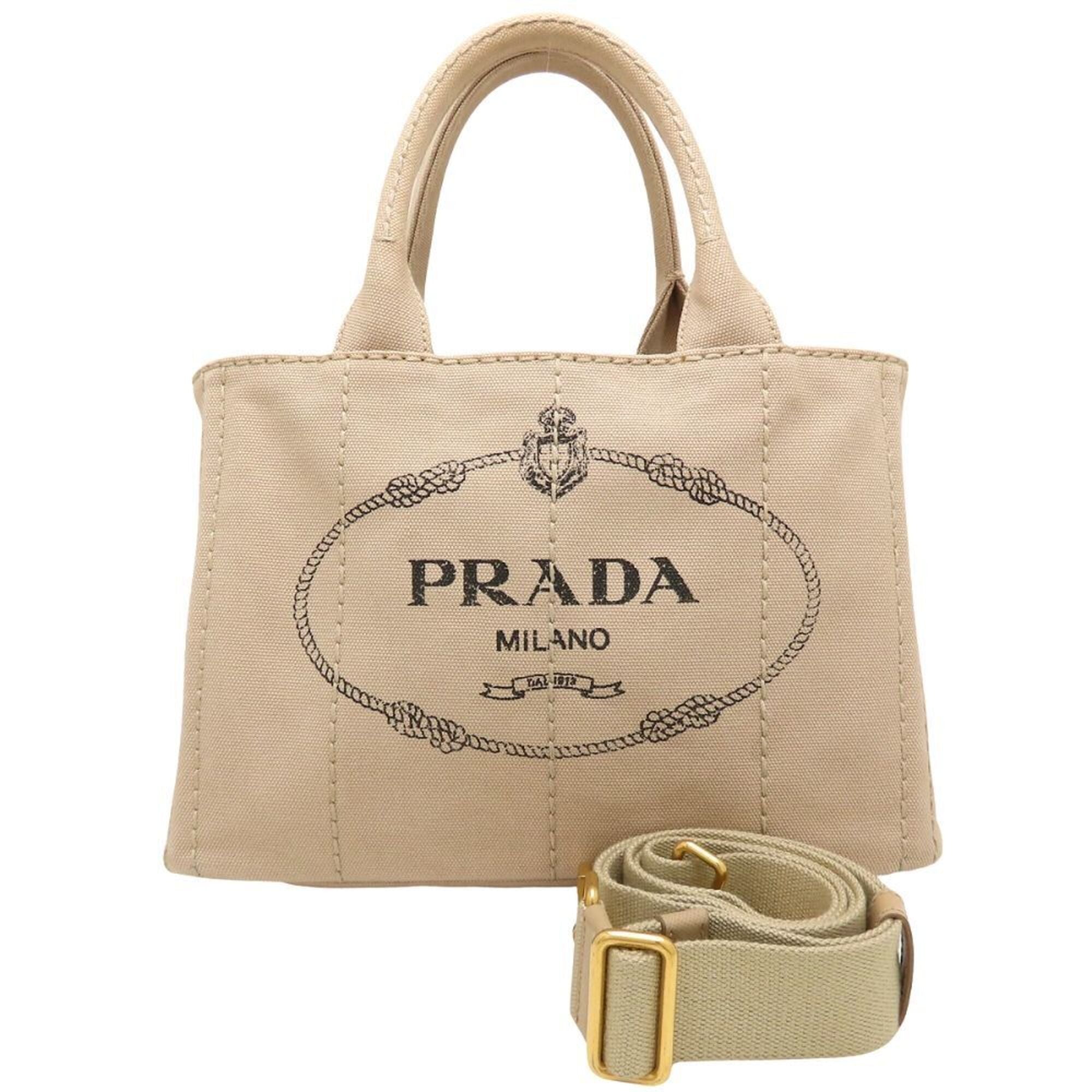 Prada Beige Canvas Handbag (Pre-Owned)