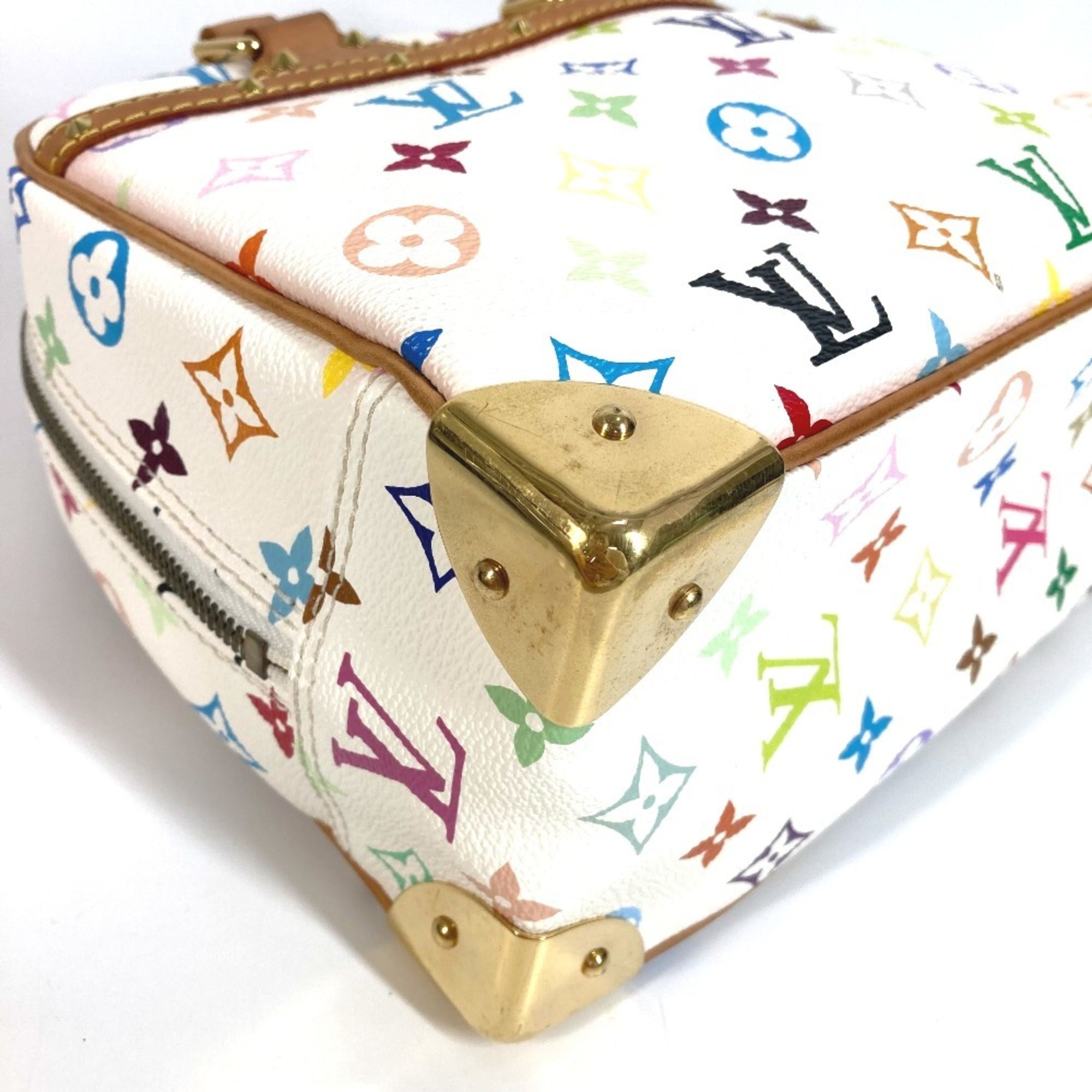 Louis Vuitton Multi-Color White Monogram Multicolore Canvas Boston Bag Handbag (Pre-Owned)