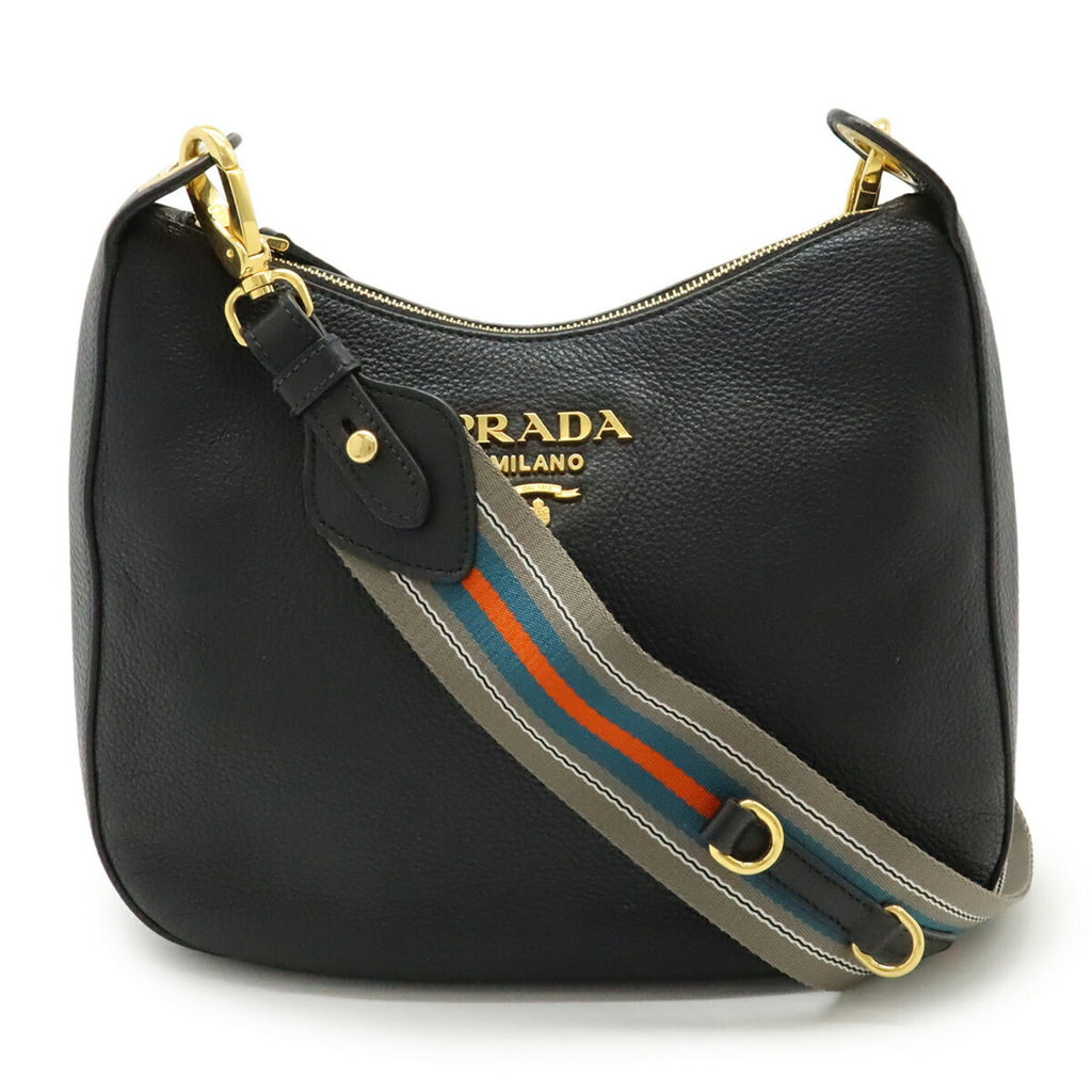 Prada Black Nero Leather Shoulder Bag (Pre-Owned)