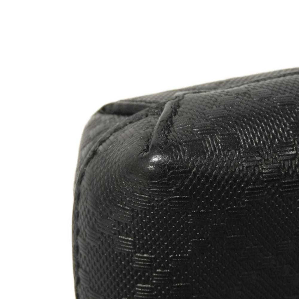Gucci Diamante Black Leather Messenger Bag Shoulder Bag (Pre-Owned)