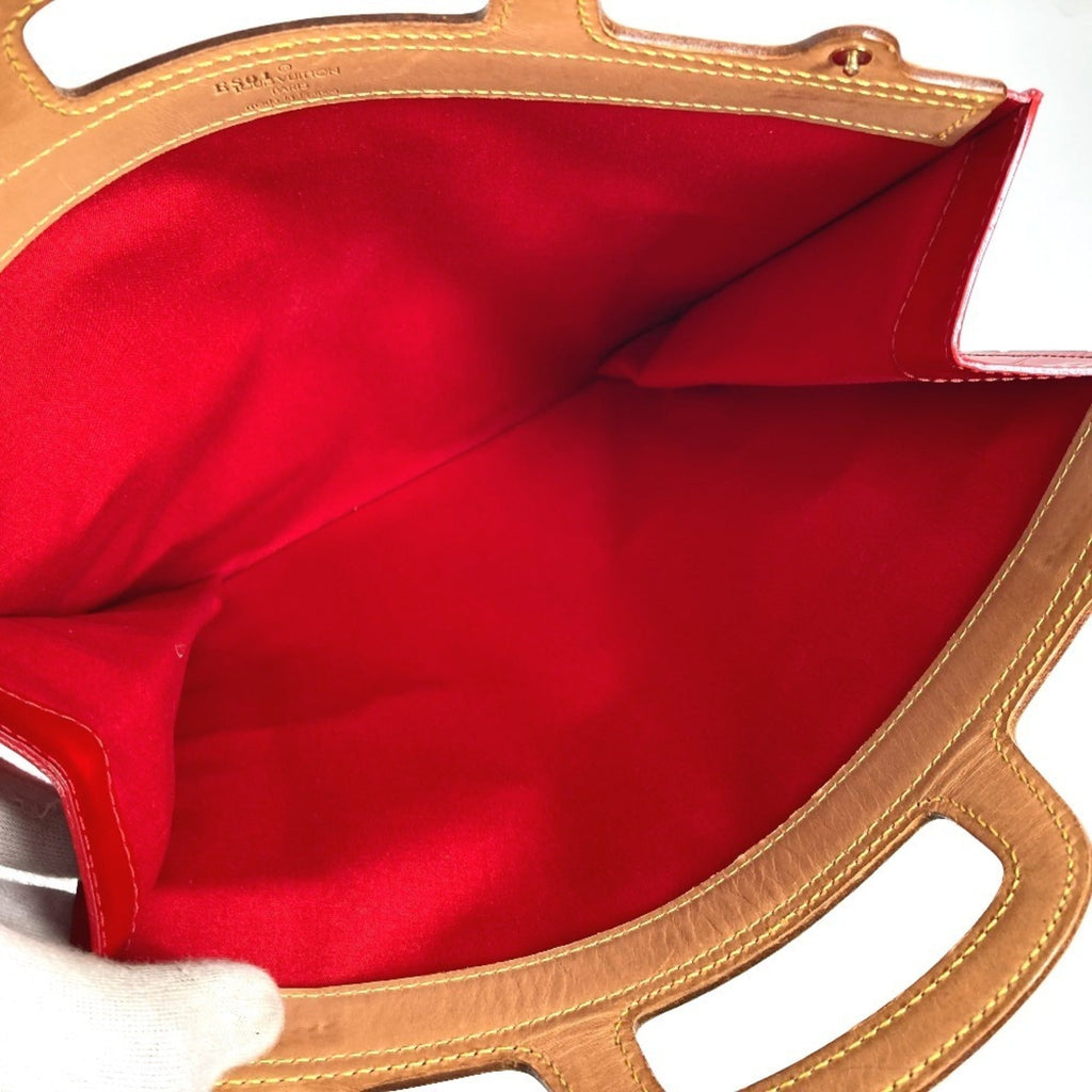 Louis Vuitton Red Color Monogram Vernis Handbag Tote Bag (Pre-Owned)