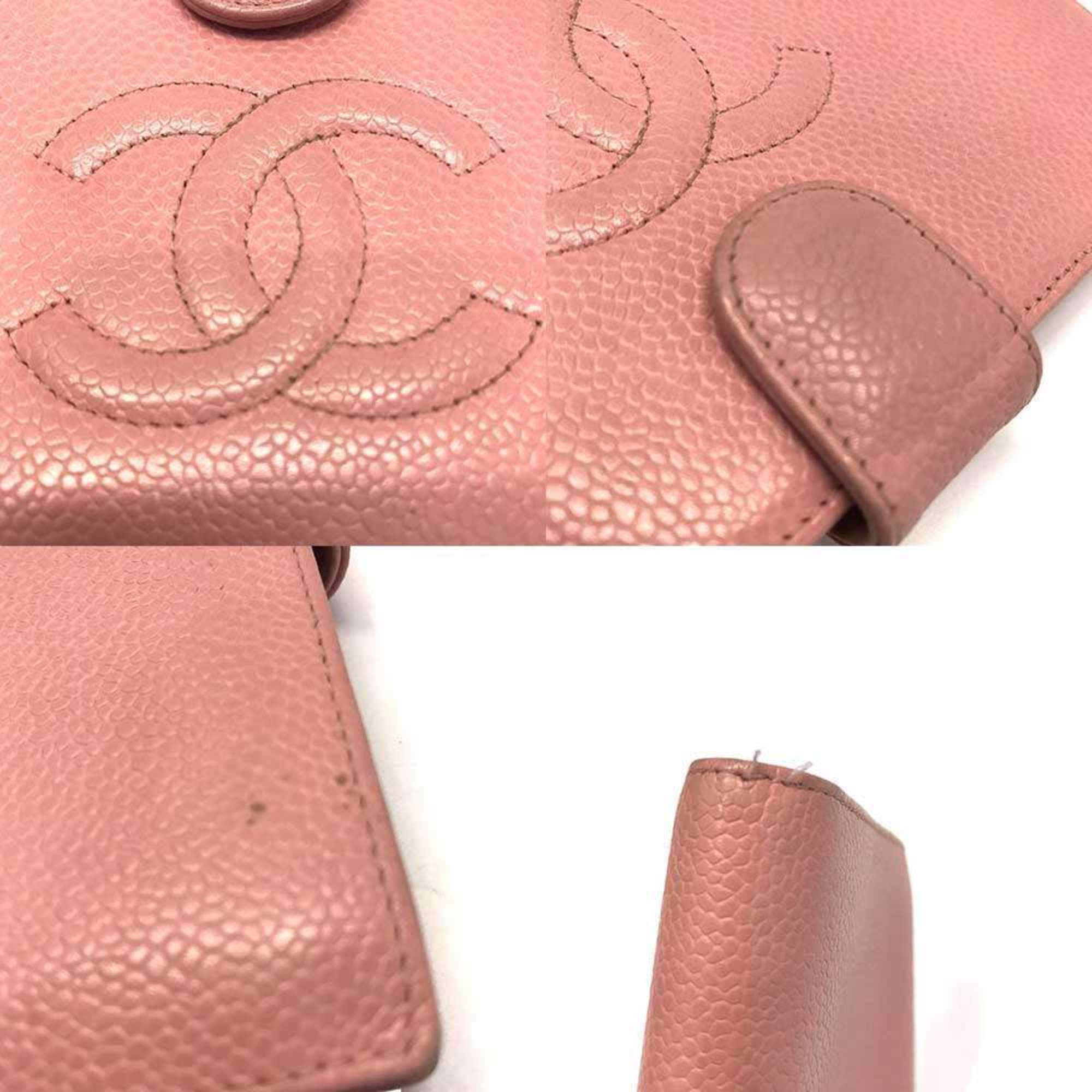 Chanel Pink Grained Calfskin Wallet (Bi-Fold) (Pre-Owned)