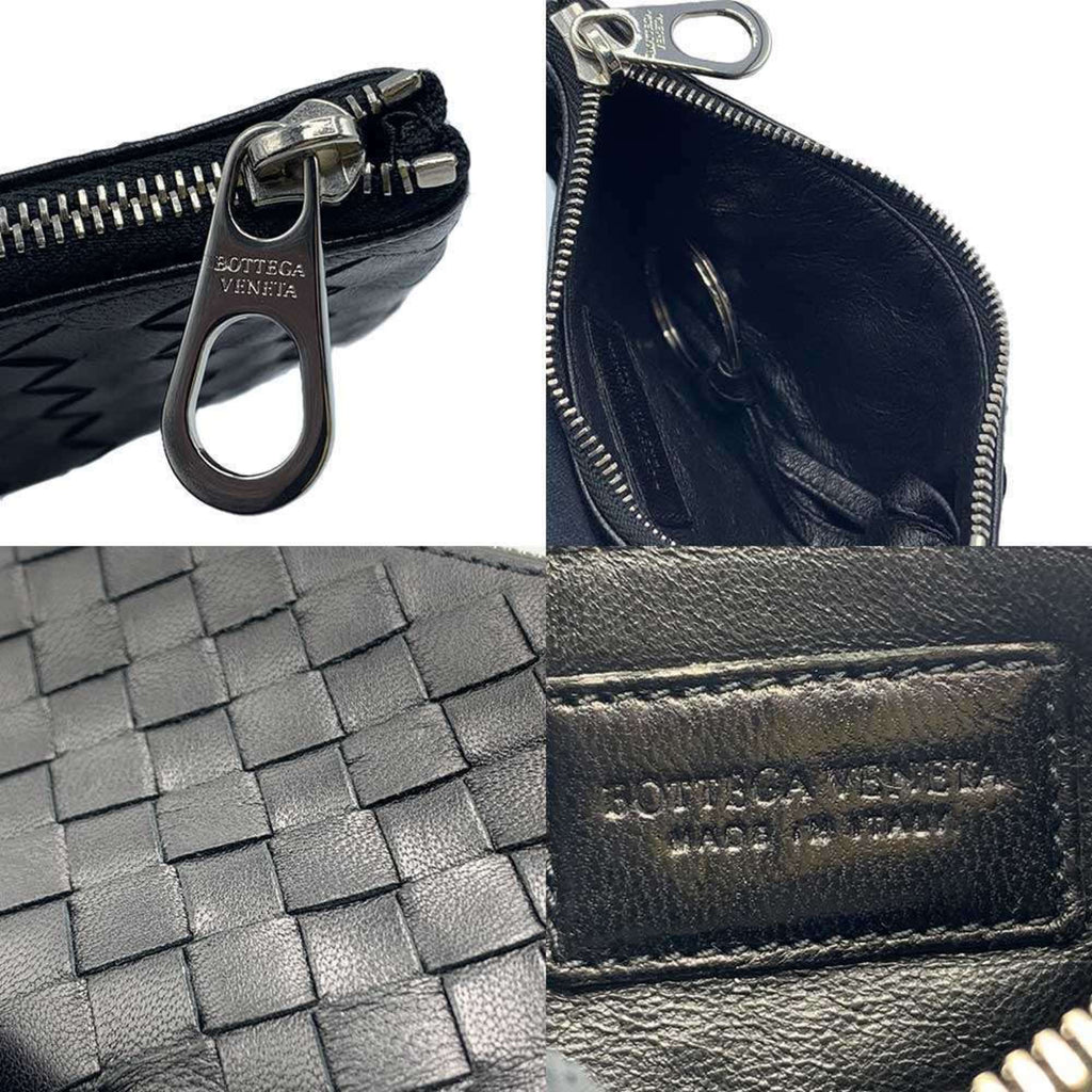 Bottega Veneta Black Intrecciato Coin Purse/Coin Case (Pre-Owned)