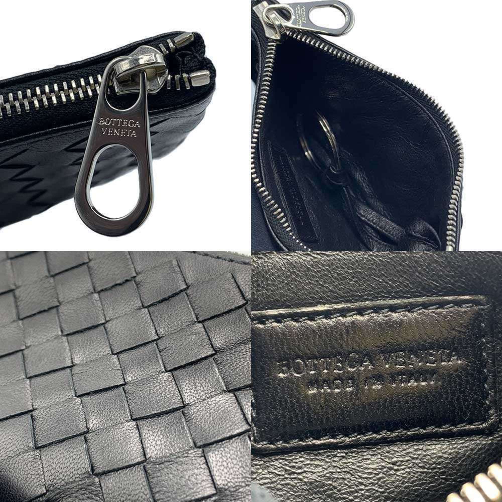 Bottega Veneta Black Intrecciato Coin Purse/Coin Case (Pre-Owned)