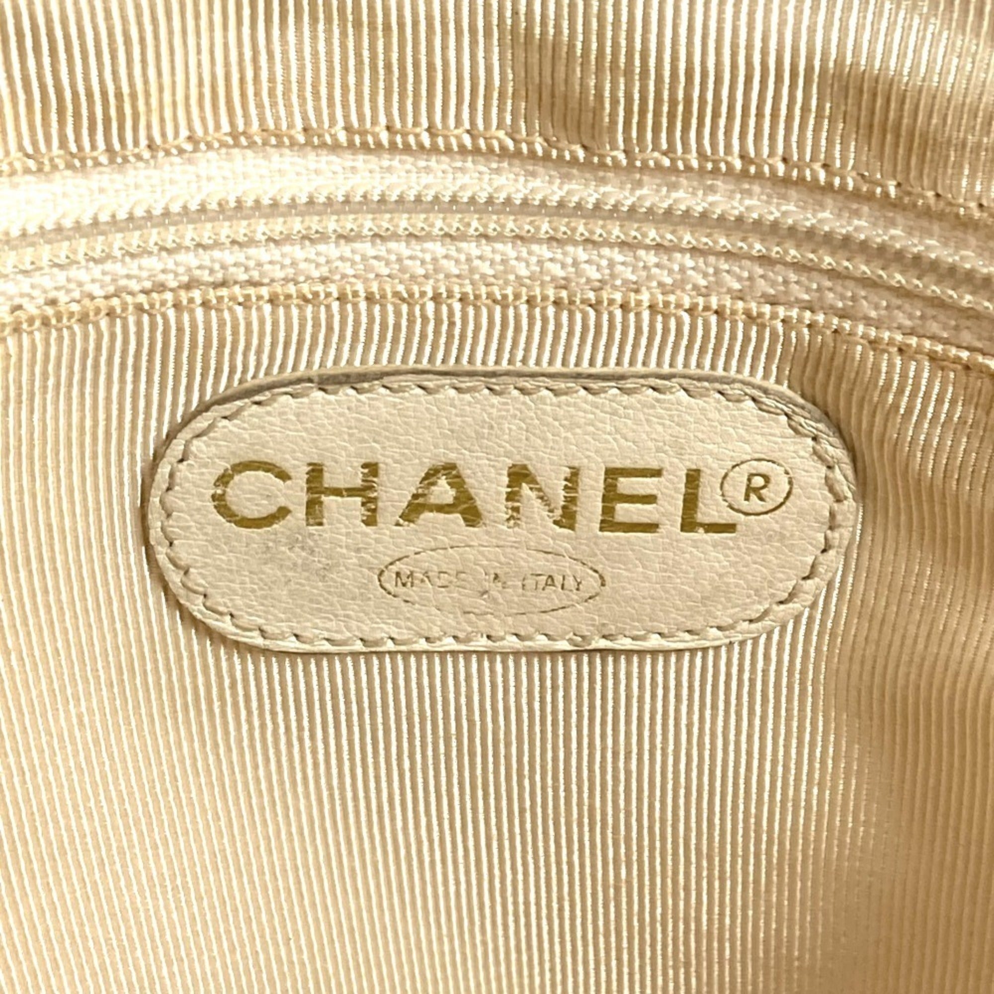 Chanel Yellow Grained Calfskin Shoulder Bag Tote Bag (Pre-Owned)