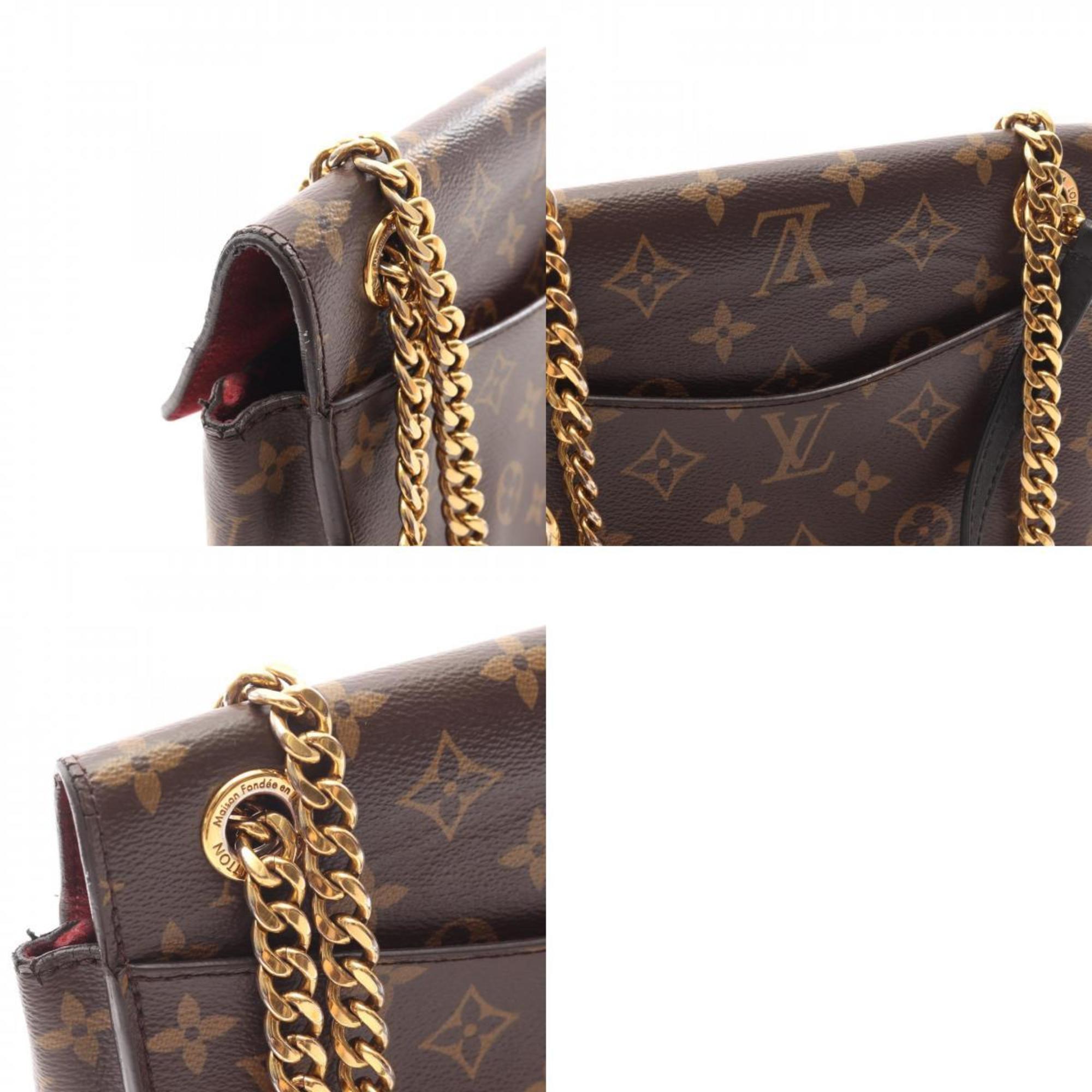 Louis Vuitton Black Brown Coated Canvas Leather Shoulder Bag (Pre-Owned)