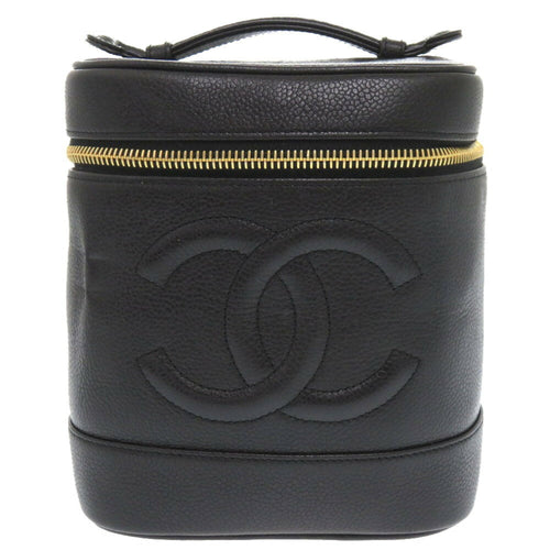 Chanel Black Grained Calfskin Handbag Vanity Bag (Pre-Owned)