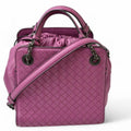 Bottega Veneta Purple Leather Handbag Shoulder Bag (Pre-Owned)