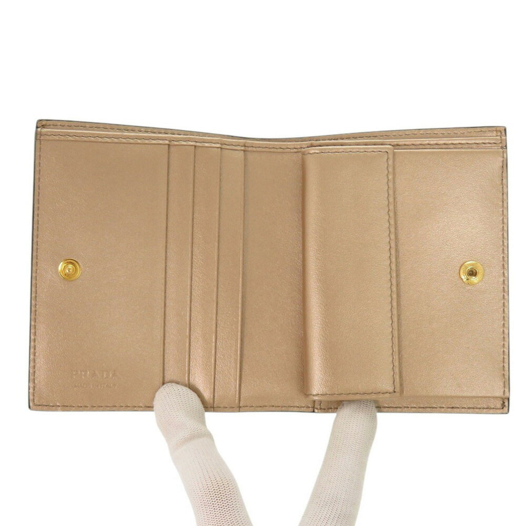 Prada Gold Saffiano Wallet (Bi-Fold) (Pre-Owned)