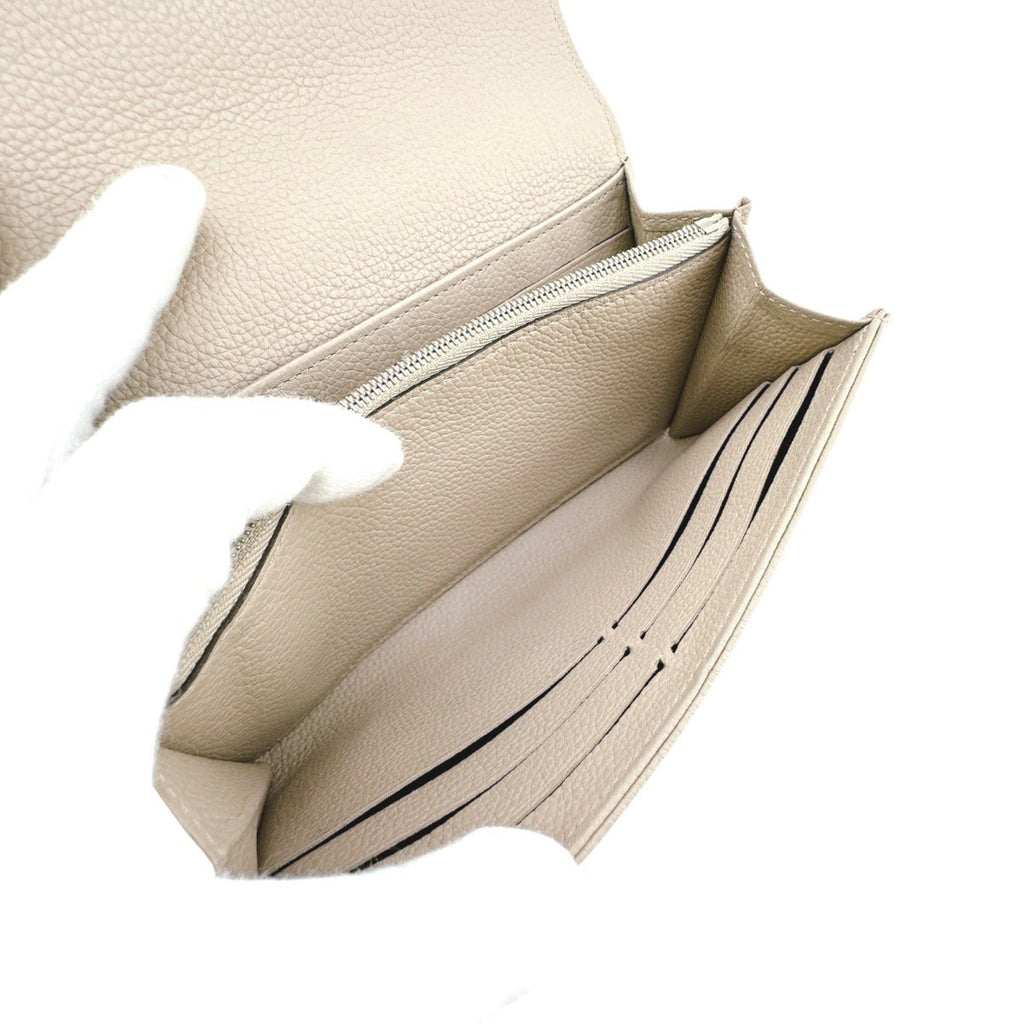 Louis Vuitton Beige Galle Monogram Mahina Leather Long Wallet (Tri-Fold) (Pre-Owned)