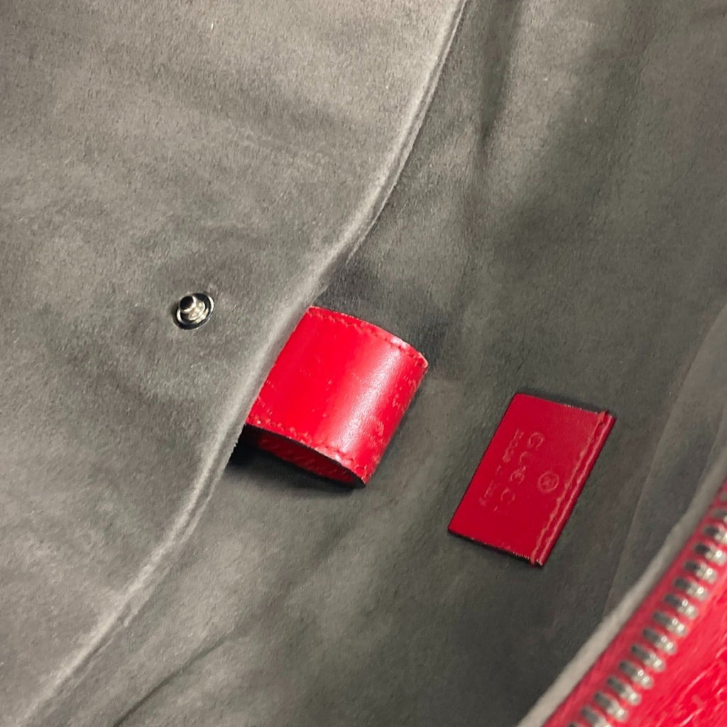 Gucci Red Color Leather Backpack (Pre-Owned)