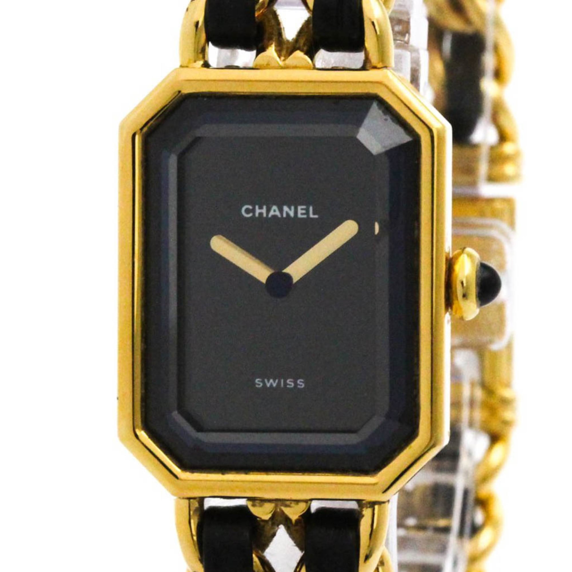 Chanel Premiere Rock Quartz Watch Plated Metal And Leather Watch (Pre-Owned)