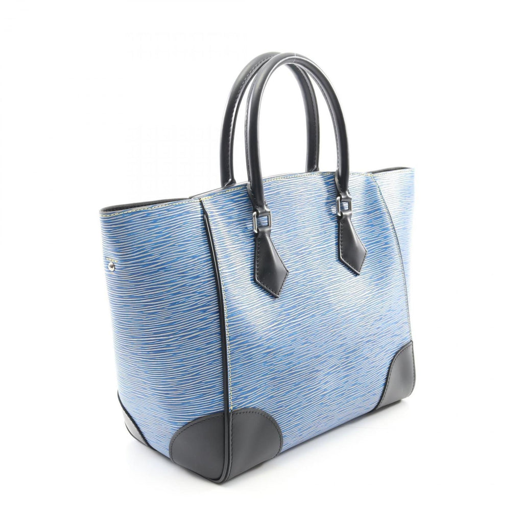 Louis Vuitton Black Blue Leather Tote Bag (Pre-Owned)