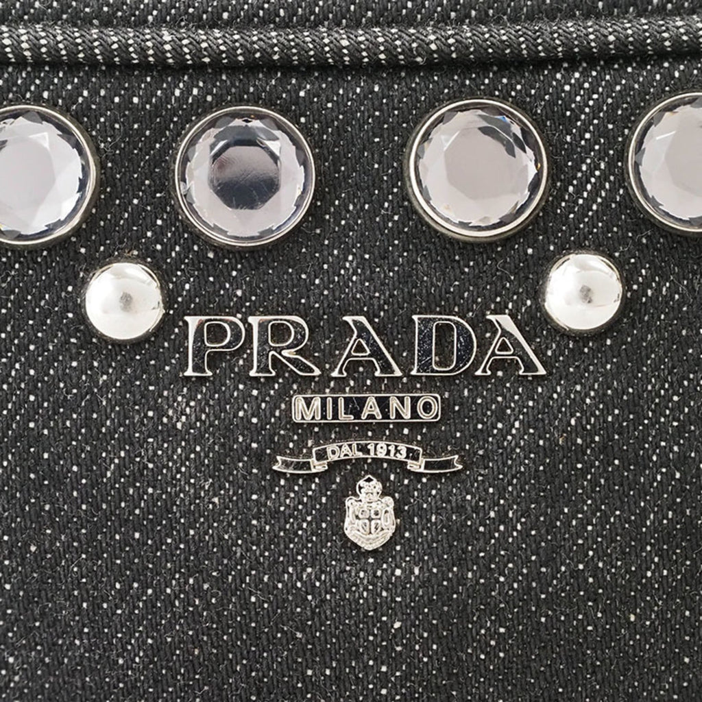 Prada Black Cotton Pochette Pouch Shoulder Bag (Pre-Owned)