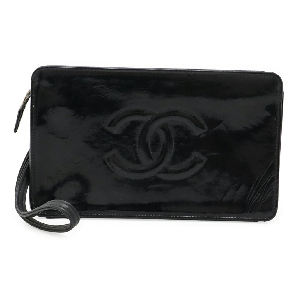 Chanel Black Leather Clutch Bag (Pre-Owned)