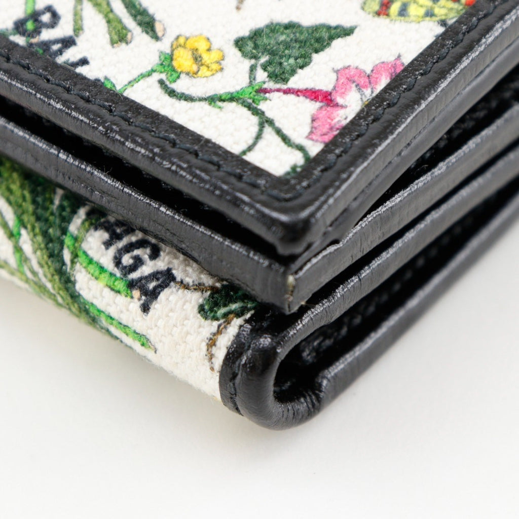 Gucci Black Multi-Color Canvas Wallet (Tri-Fold) (Pre-Owned)