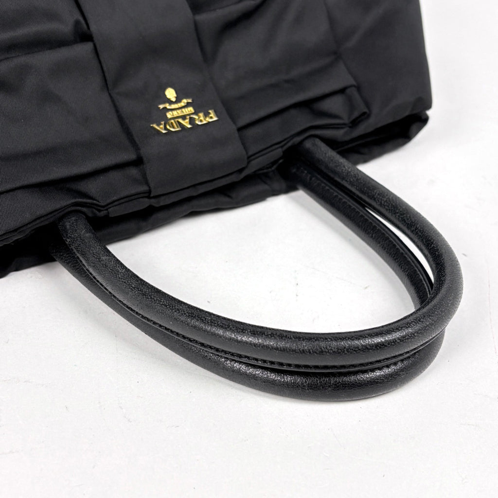 Prada Black Leather Handbag Tote Bag (Pre-Owned)